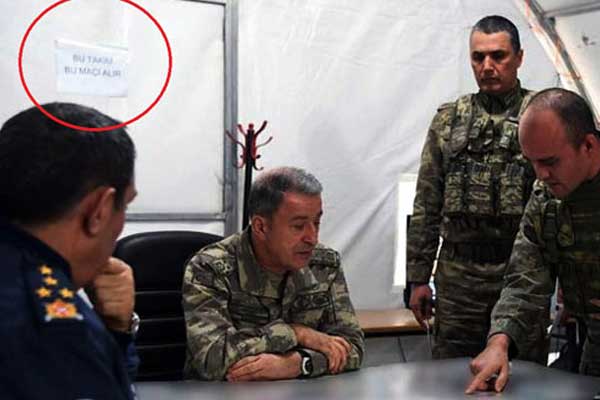 Zeytin Dalı Harekat Merkezi'nde dikkat çeken yazı!