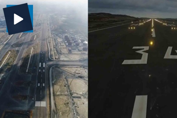 3. Havalimanı'nın pist ışıkları ilk kez yandı