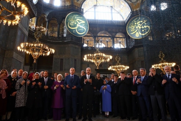 Cumhurbaşkanı Erdoğan, Ayasofya'da konuştu