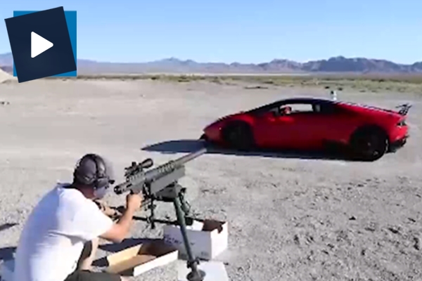 Böyle atış denemesi görülmedi: Lambarghini'nin camından...