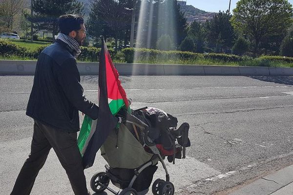 Filistin için İsveç'ten yola çıkan Ladraa, Ankara'da