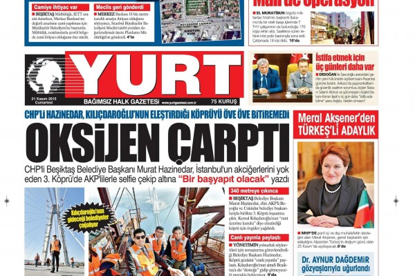CHP'li başkana Yurt gazetesinden tepki