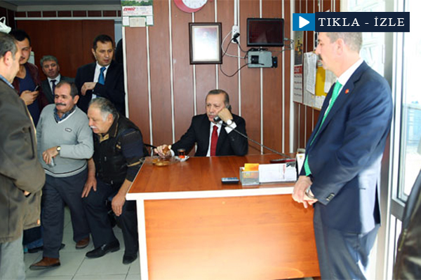 Erdoğan'dan taksi durağına ziyaret
