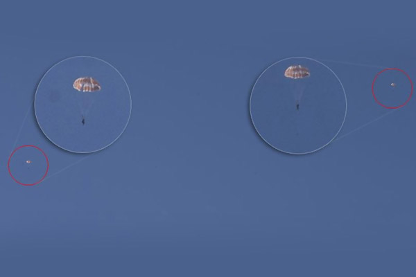 Düşen uçağın pilotları paraşütle atladı