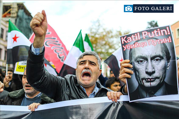 İstanbul'da Rusya Protestosu