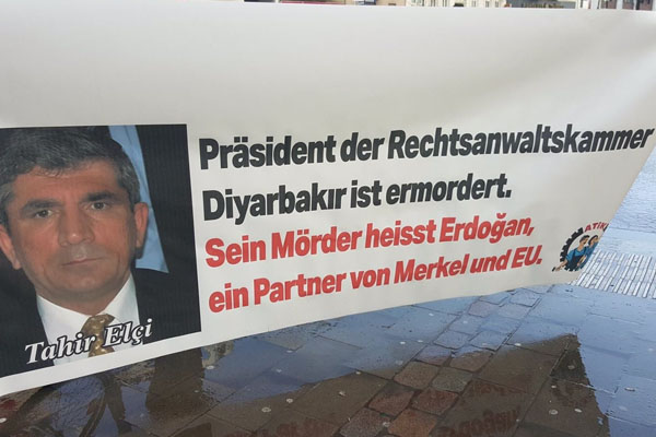 Almanya'da Tahir Elçi protestoları