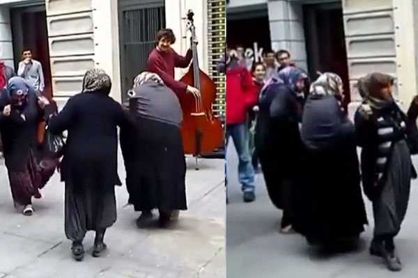 Mendilci teyzeler caz eşliğinde dans ettiler