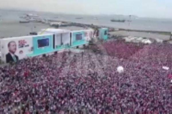 Yenikapı mitingi havadan böyle görüntülendi