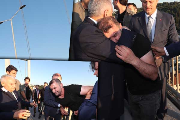 Köprüdeki intihar teşebbüsünü Başbakan Yıldırım önledi