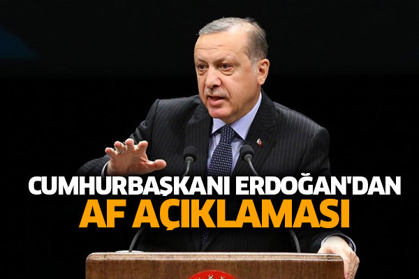 Cumhurbaşkanı Erdoğan'dan af açıklaması