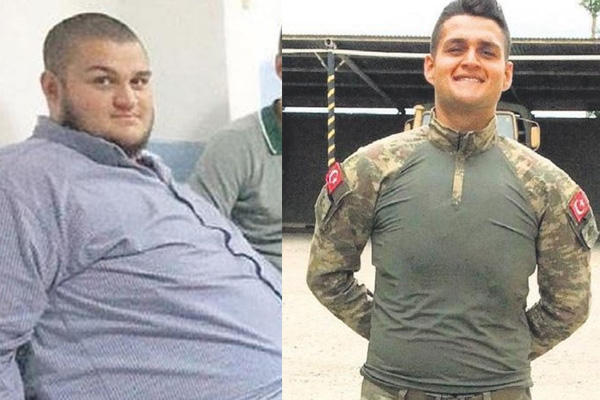 Askere gidebilmek için 10 ayda 100 kilo verdi