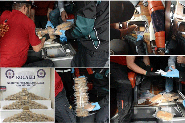 Yolcu otobüsünde 106 kilogram eroin ele geçirildi
