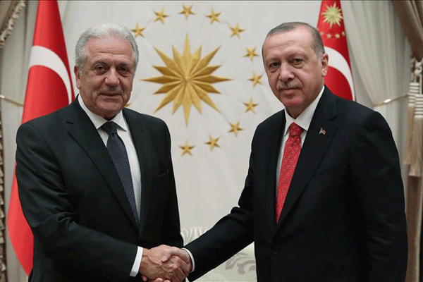 Cumhurbaşkanı Erdoğan, Avramopoulos'u kabul etti