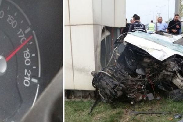 180 km hızla giden kadın sürücü, canından oldu
