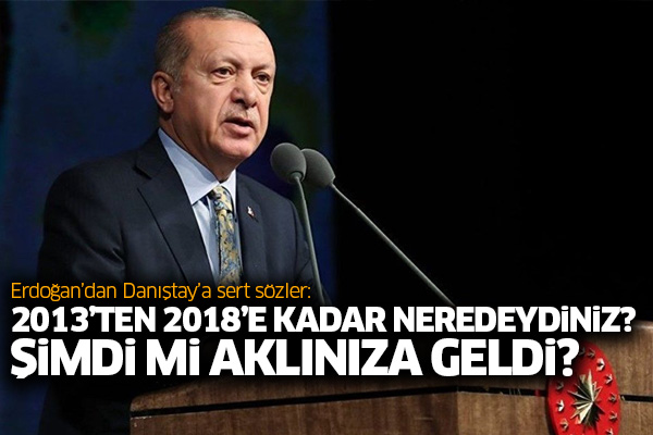 Erdoğan’dan Danıştay’a sert sözler: 2013’ten 2018’e kadar neredeydiniz? Şimdi mi aklınıza geldi?