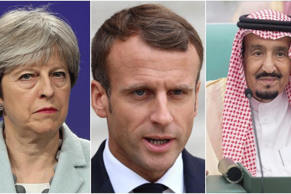 Theresa May ile Macron Suudi Arabistan Kralı ile görüştü