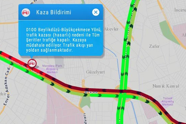 E-5'te kamyon devrildi: Trafik kilit