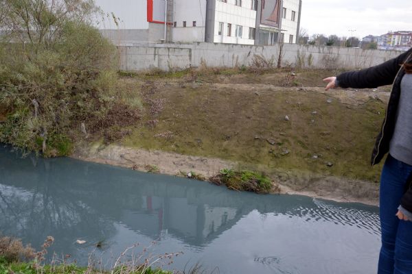 Fabrika atıklarından çorlu deresi grileşti