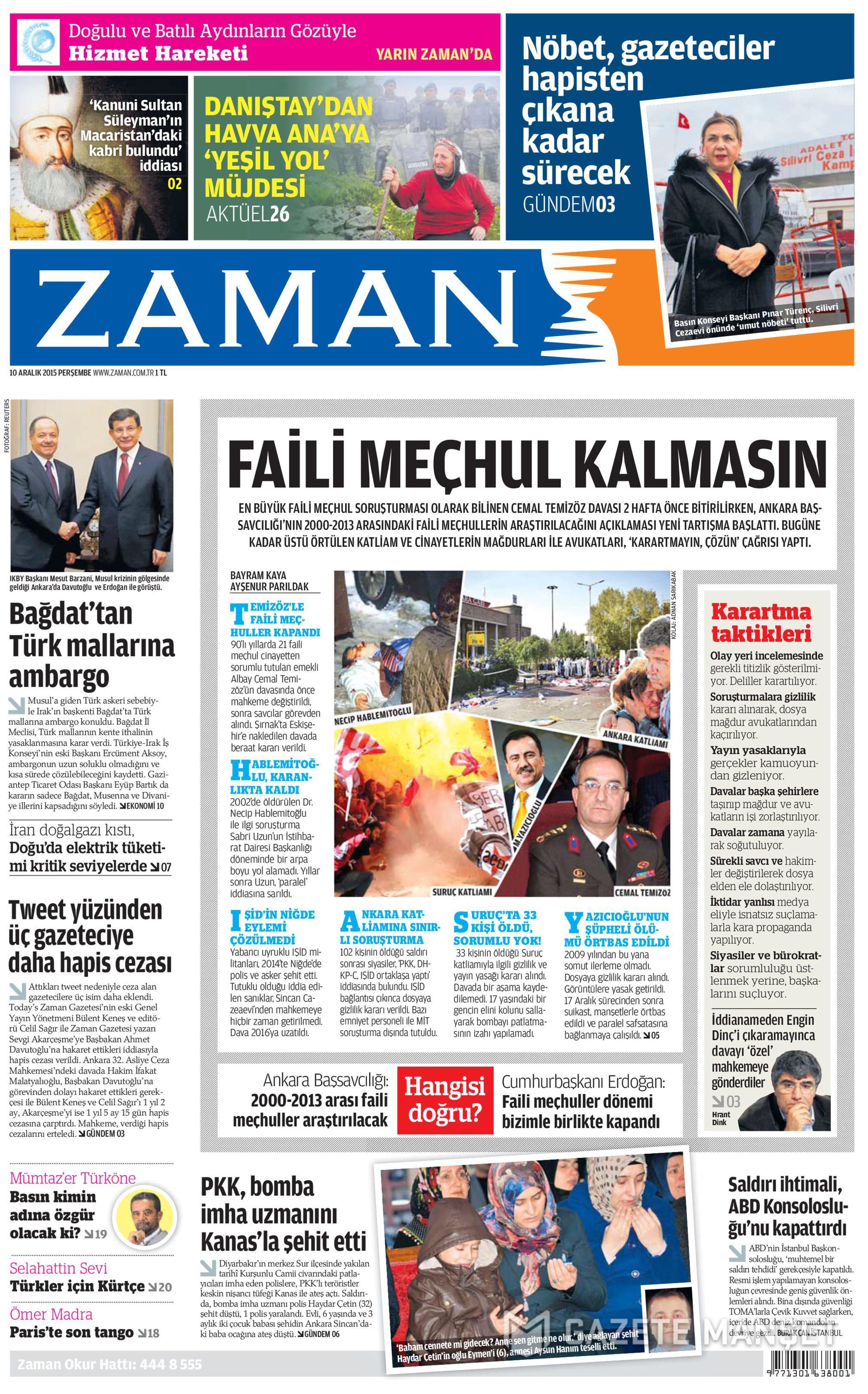 Günün gazete manşetleri - 551