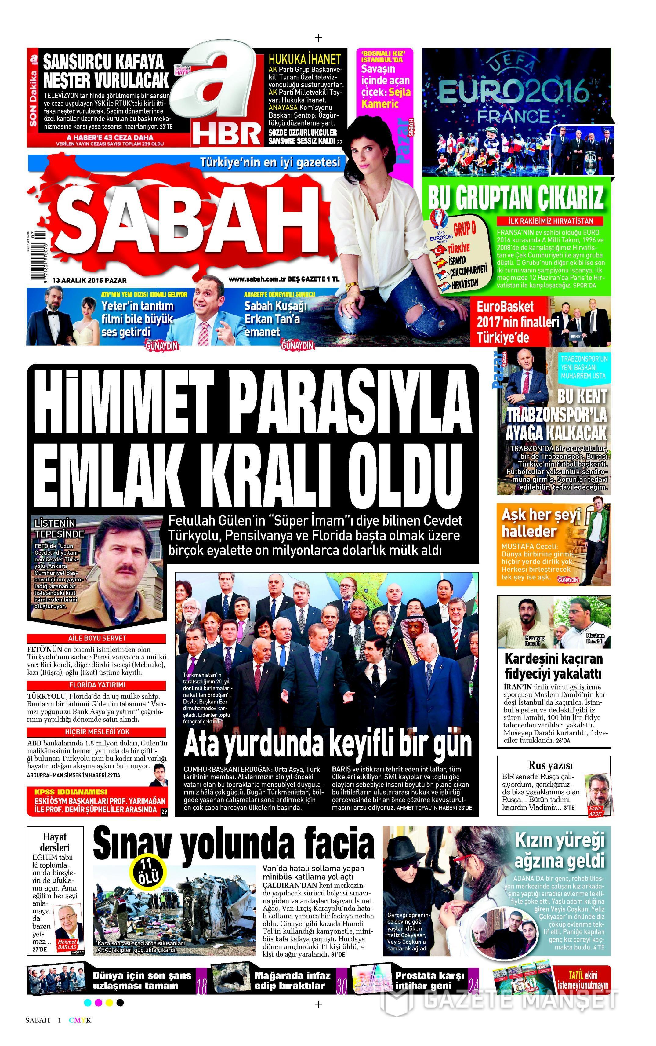 13 Aralık 2015 gazete manşetleri - 634