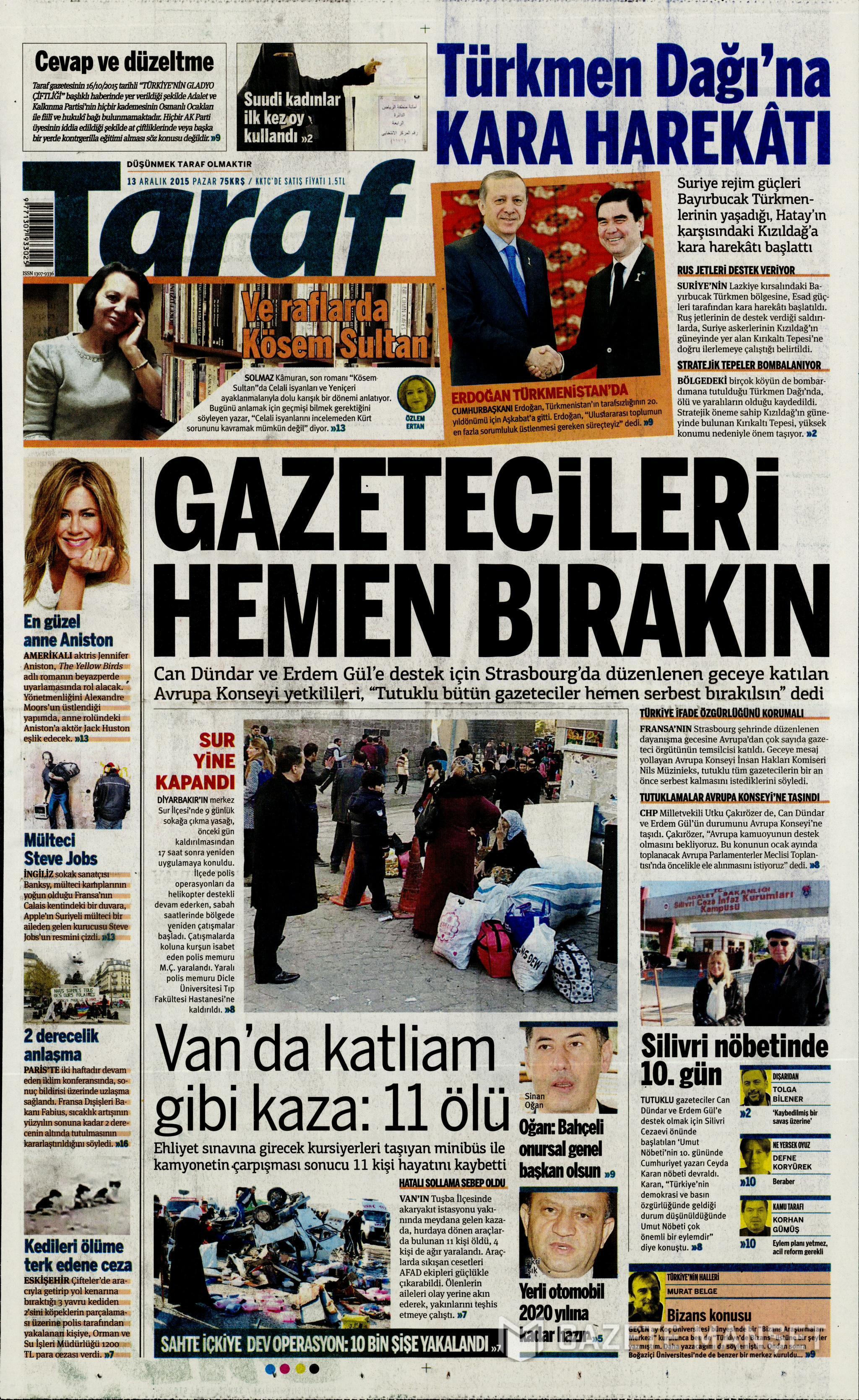 13 Aralık 2015 gazete manşetleri - 664