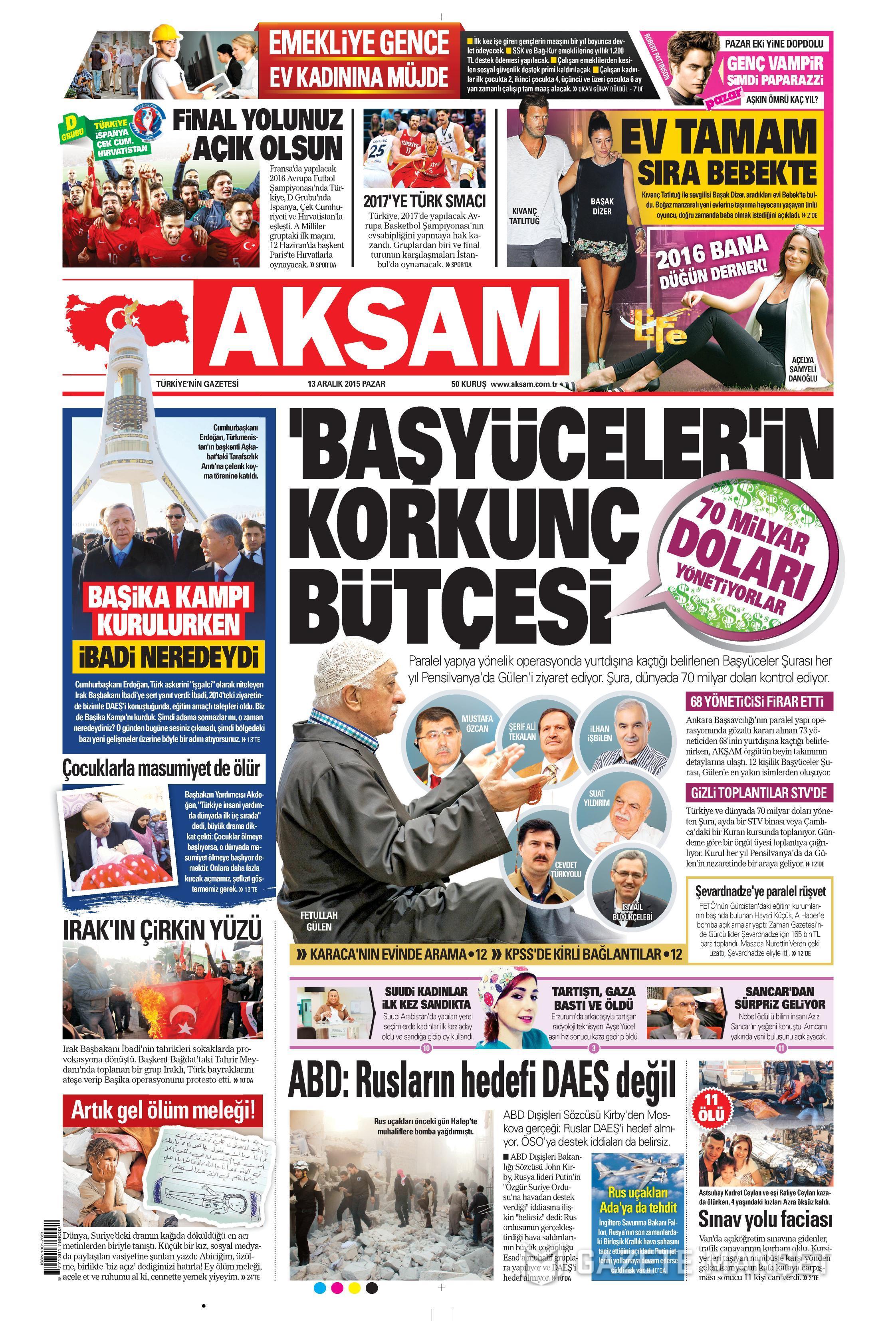 13 Aralık 2015 gazete manşetleri - 545