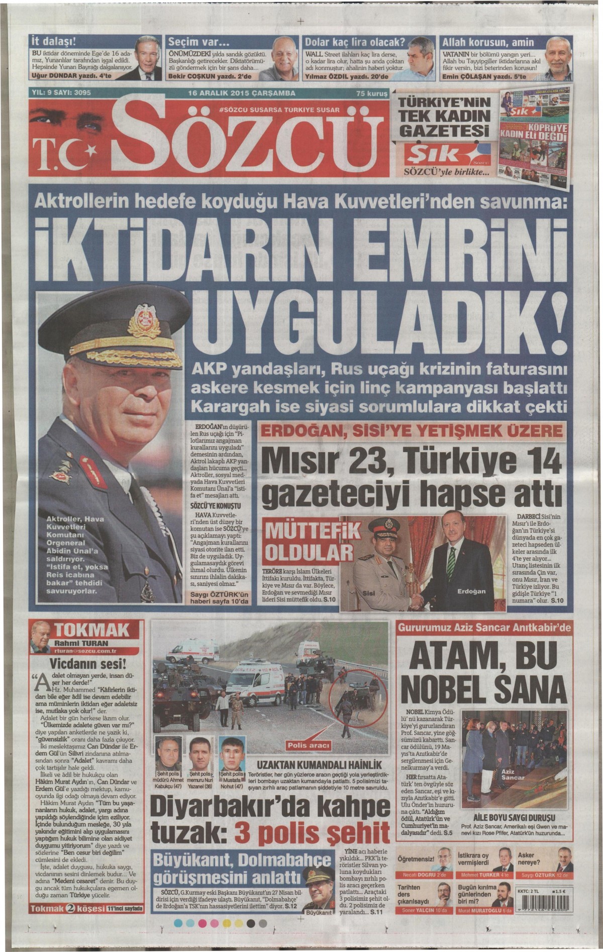 Gazeteler bugün ne yazdı? - 15