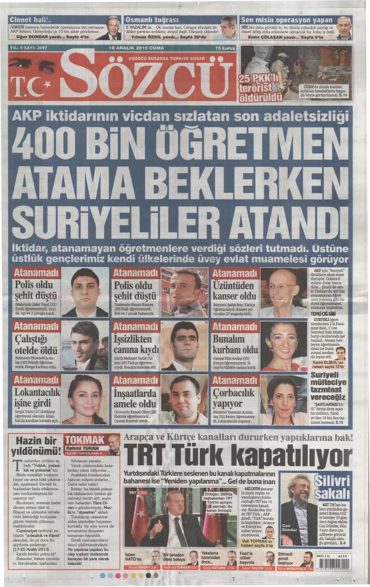 Gazeteler bugün ne yazdı? - 12