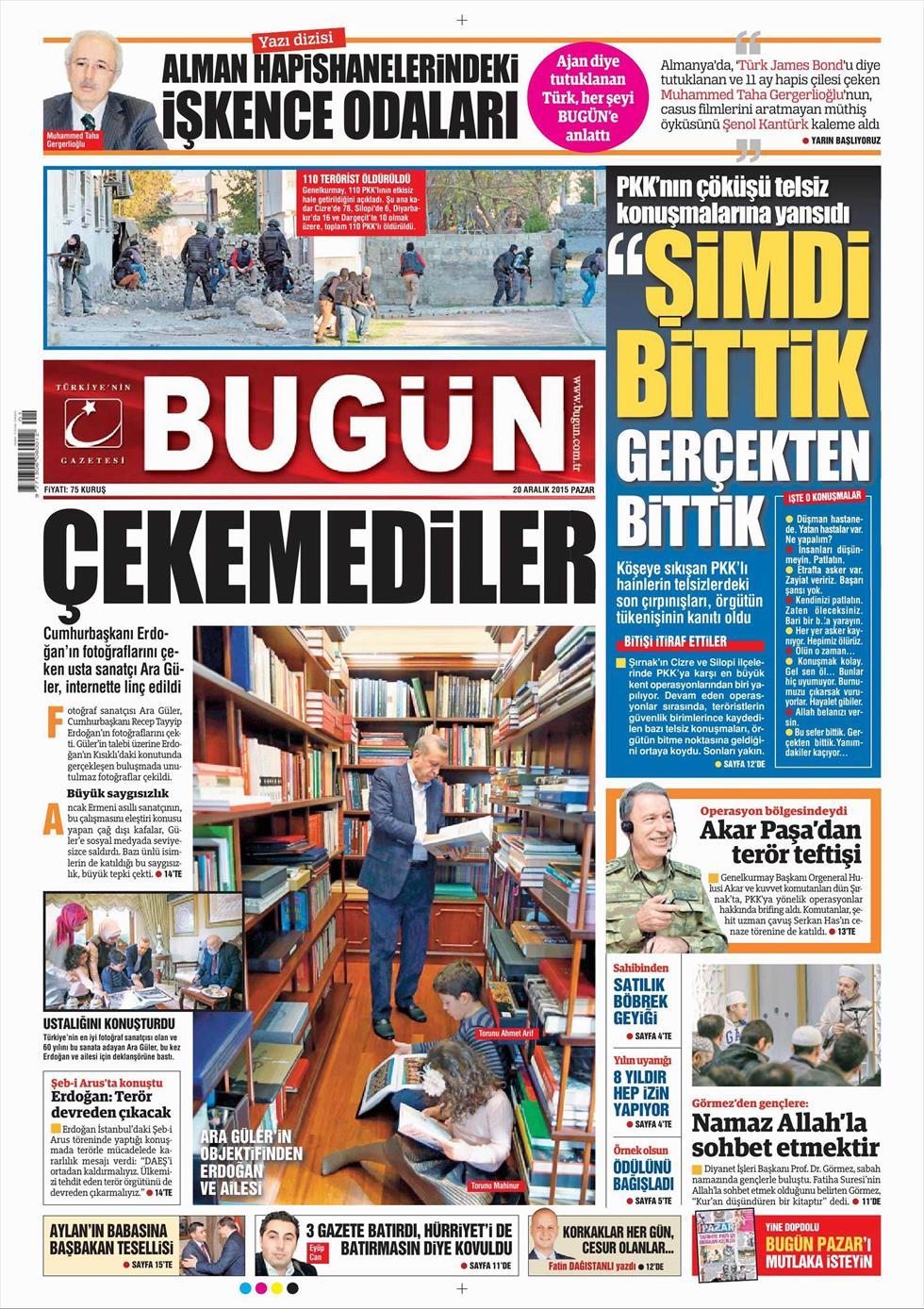 Gazeteler bugün ne yazdı? 20 Aralık 2015 - 585