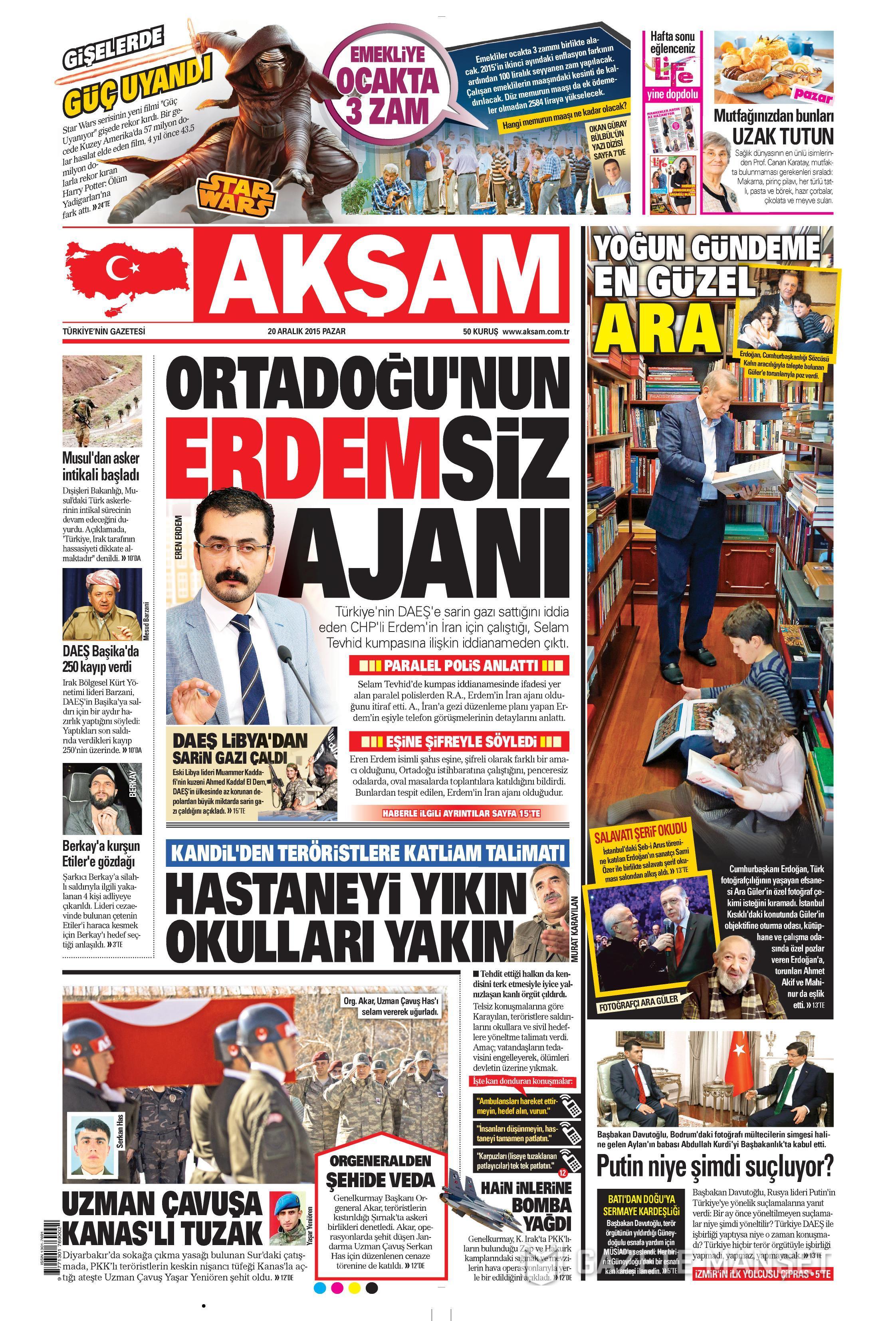 Gazeteler bugün ne yazdı? 20 Aralık 2015 - 760