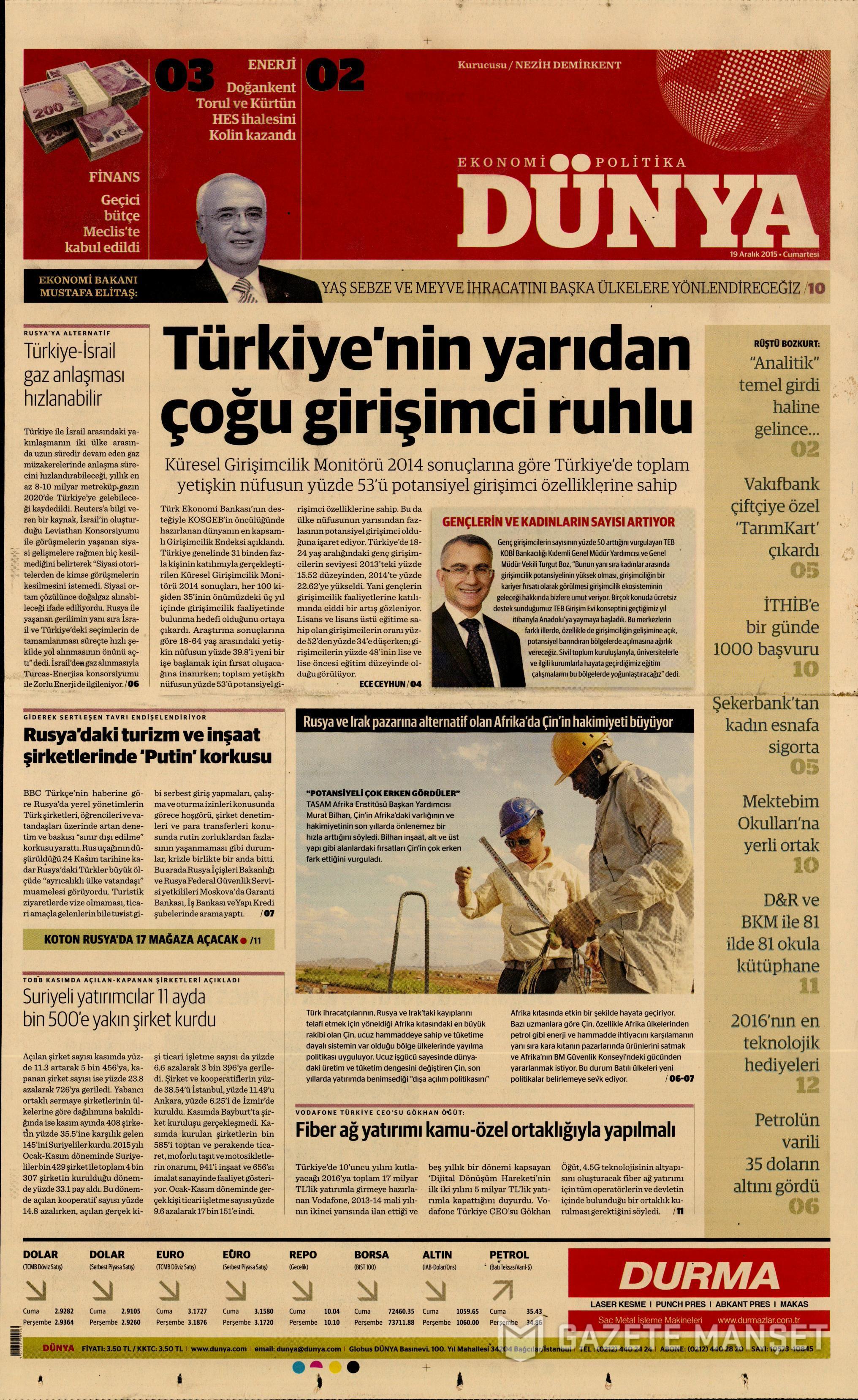 Gazeteler bugün ne yazdı? 20 Aralık 2015 - 670