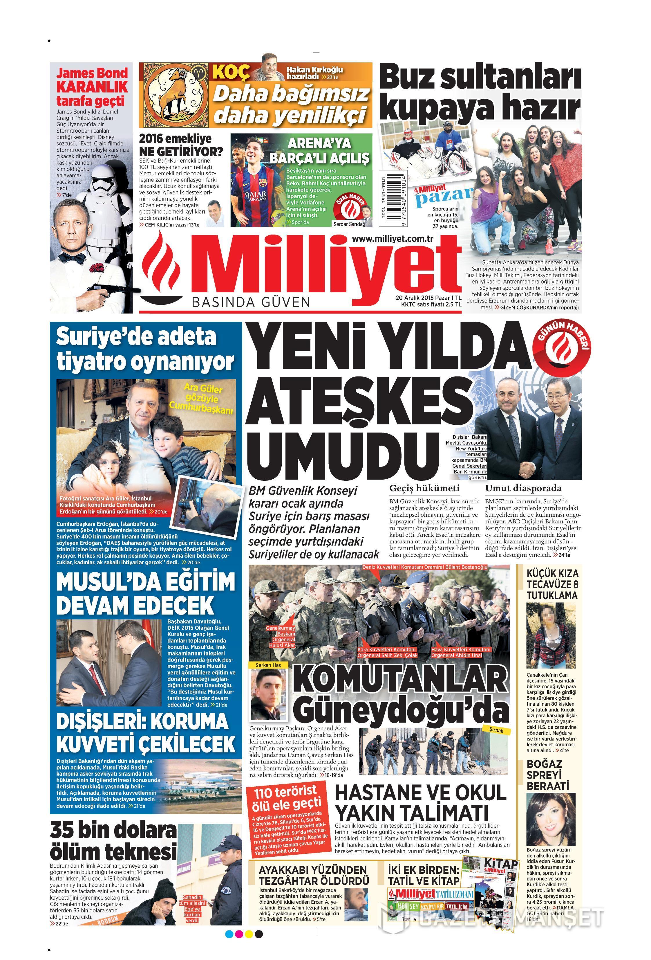 Gazeteler bugün ne yazdı? 20 Aralık 2015 - 689