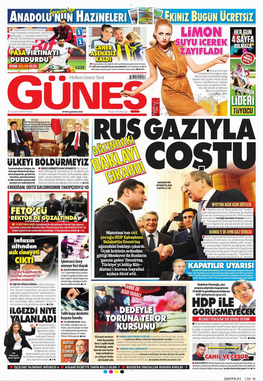 Günün gazete manşetleri (27 Aralık 2015) - 697