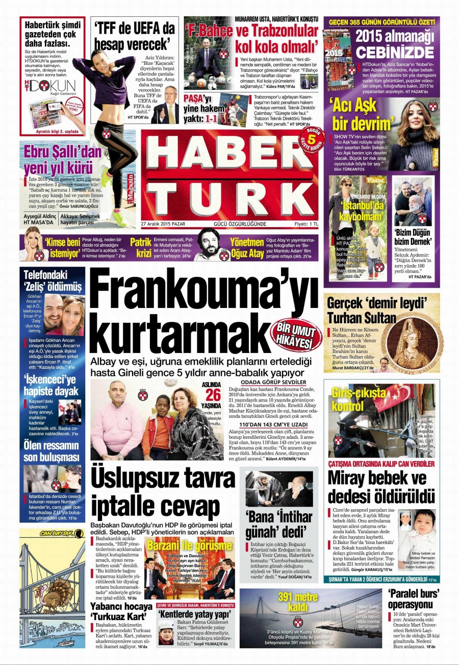 Günün gazete manşetleri (27 Aralık 2015) - 598