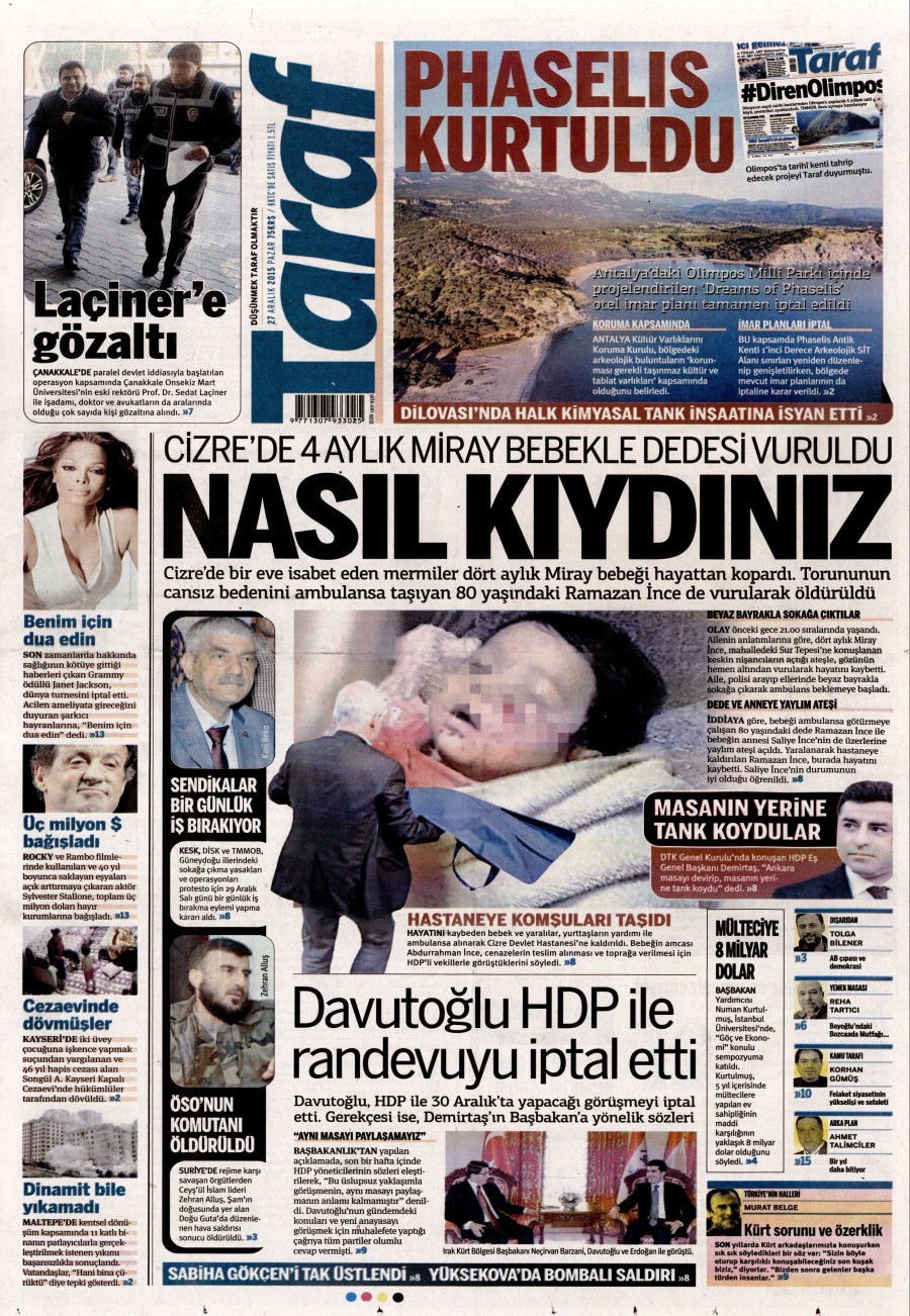 Günün gazete manşetleri (27 Aralık 2015) - 520