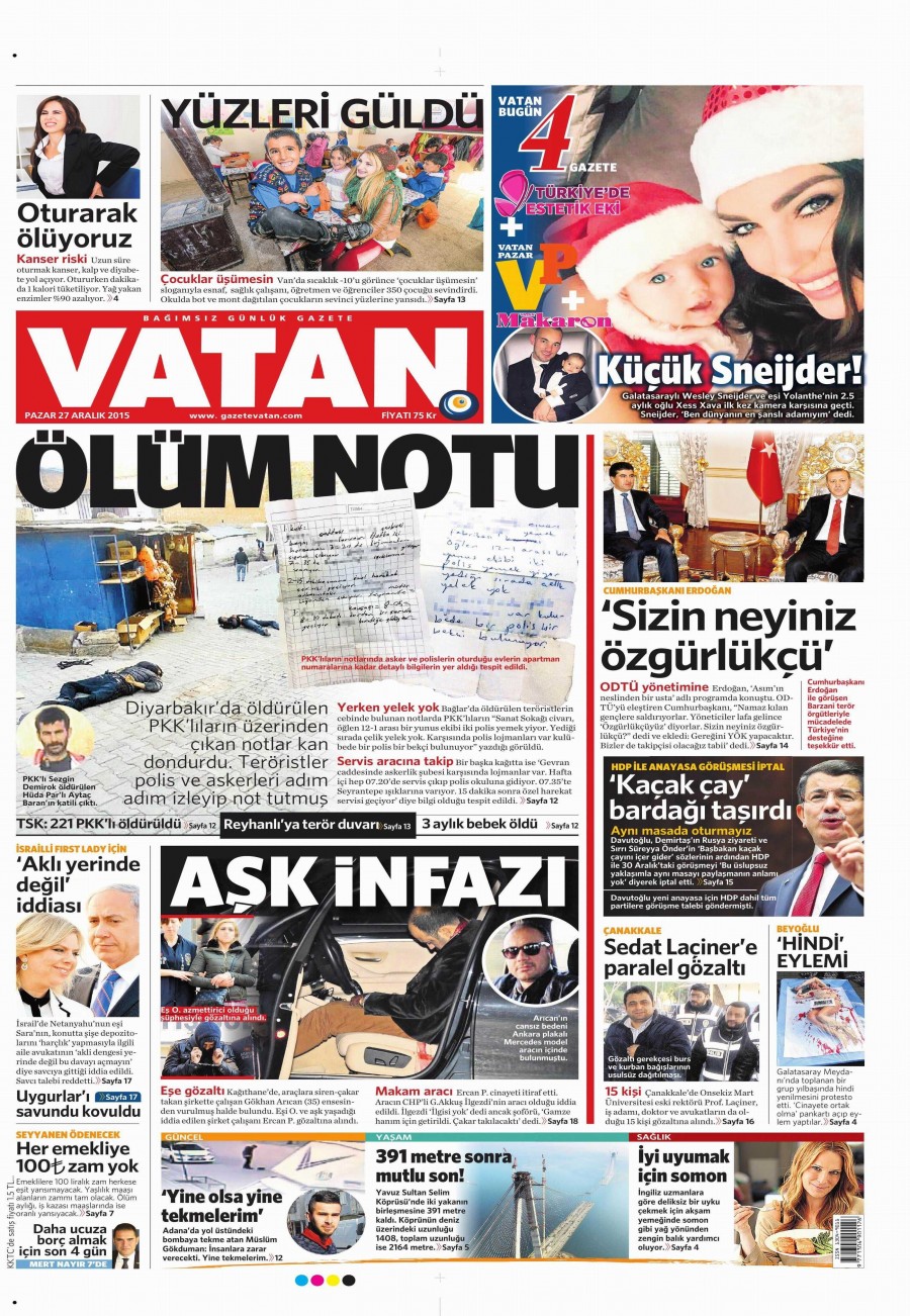 Günün gazete manşetleri (27 Aralık 2015) - 765