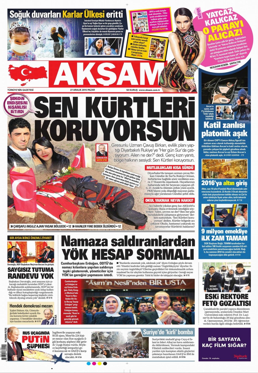 Günün gazete manşetleri (27 Aralık 2015) - 788