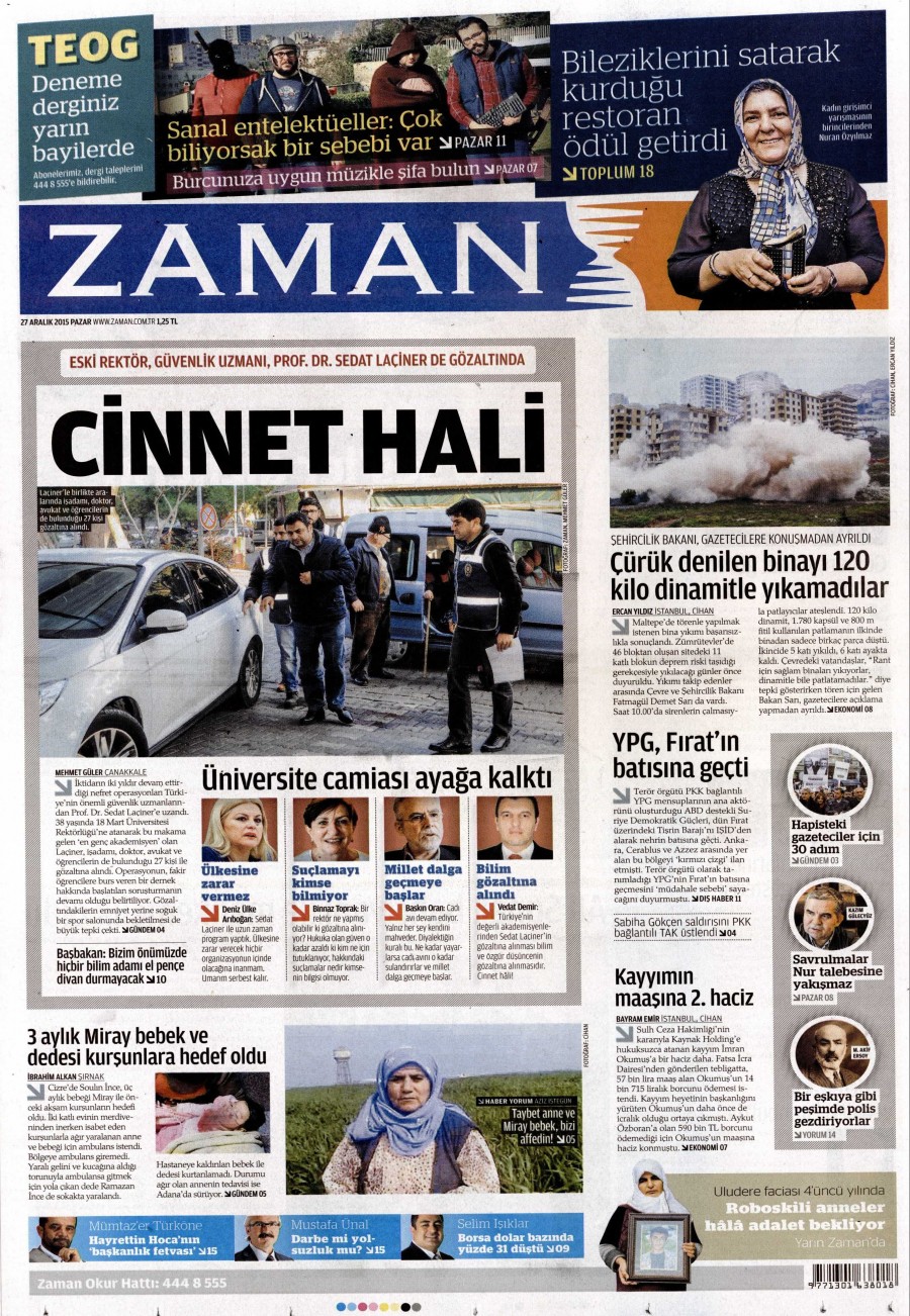 Günün gazete manşetleri (27 Aralık 2015) - 632