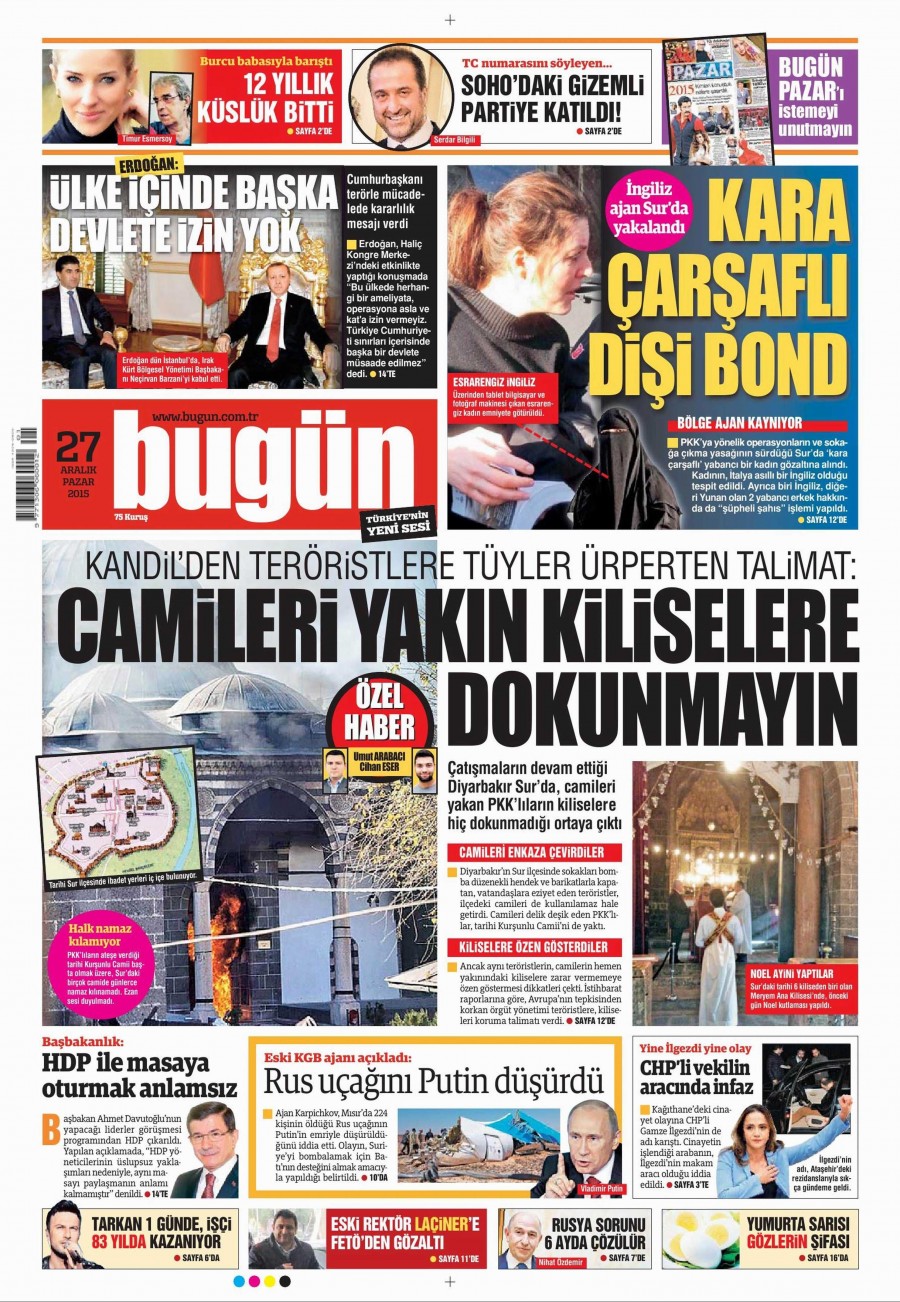 Günün gazete manşetleri (27 Aralık 2015) - 722