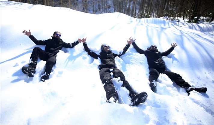 Düzce'de kar safari'si yapan insanlar heyecanlı dakikalar yaşadı - 7