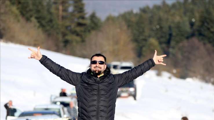 Düzce'de kar safari'si yapan insanlar heyecanlı dakikalar yaşadı - 16