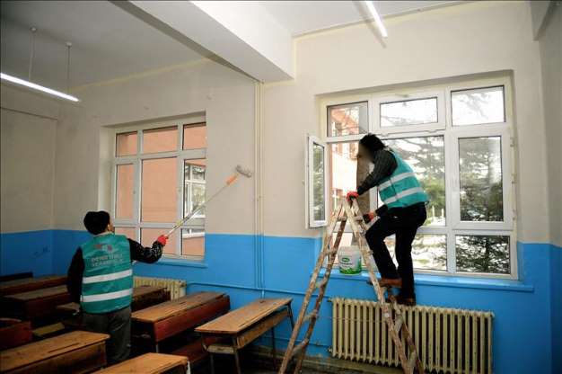 Denetimli serbestlik yükümlüsü mahkumlar okulları yeniliyor - 9