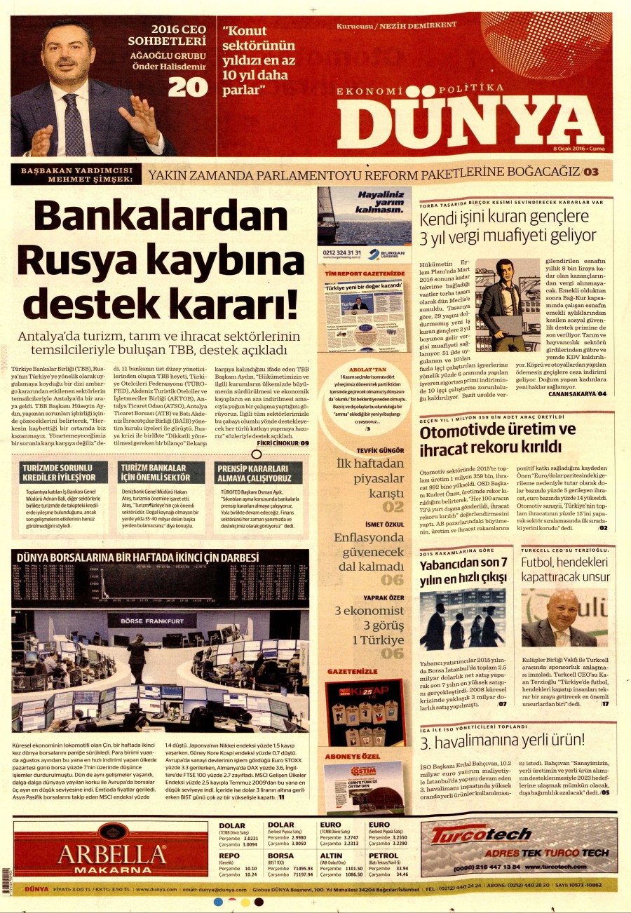 Bugün gazeteler ne yazdı? (8 Ocak 2016) - 558