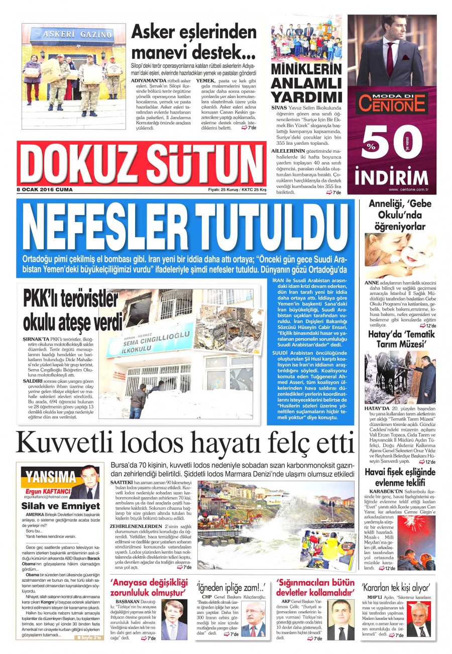 Bugün gazeteler ne yazdı? (8 Ocak 2016) - 670