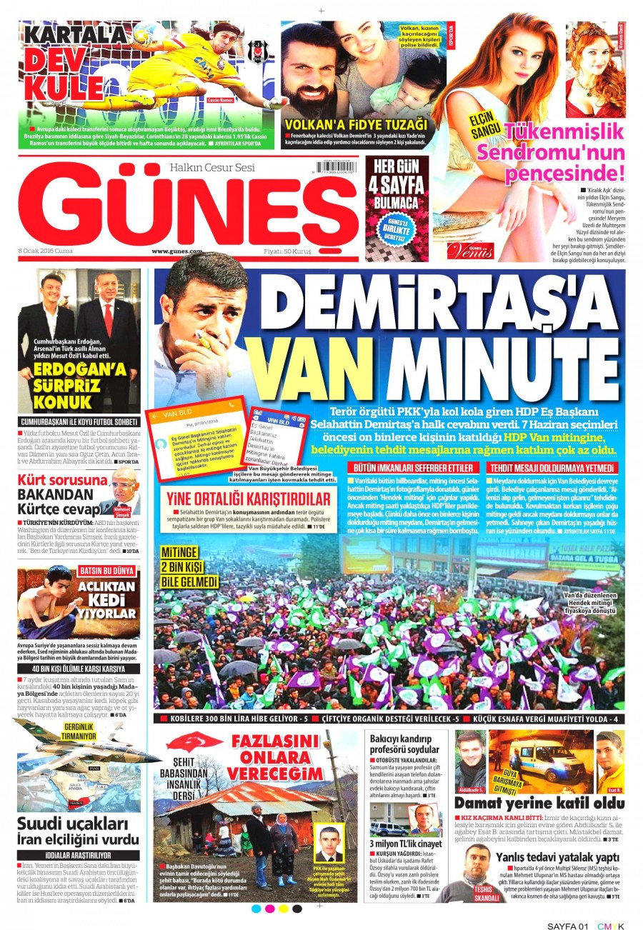 Bugün gazeteler ne yazdı? (8 Ocak 2016) - 536