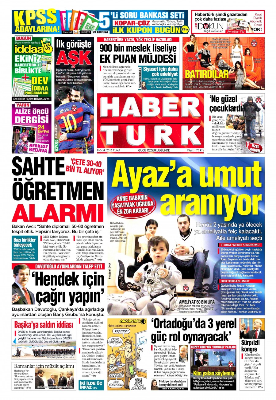 Bugün gazeteler ne yazdı? (8 Ocak 2016) - 507