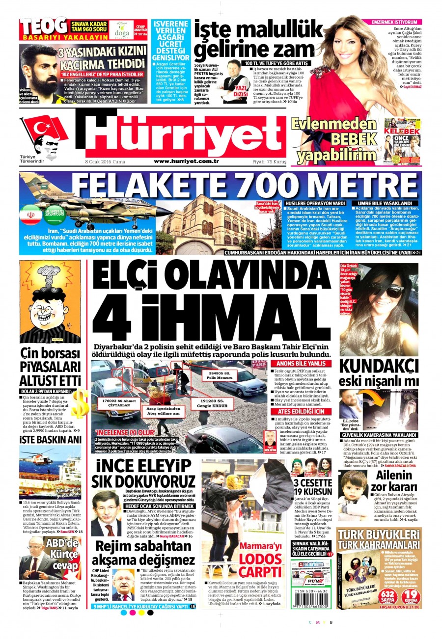 Bugün gazeteler ne yazdı? (8 Ocak 2016) - 506