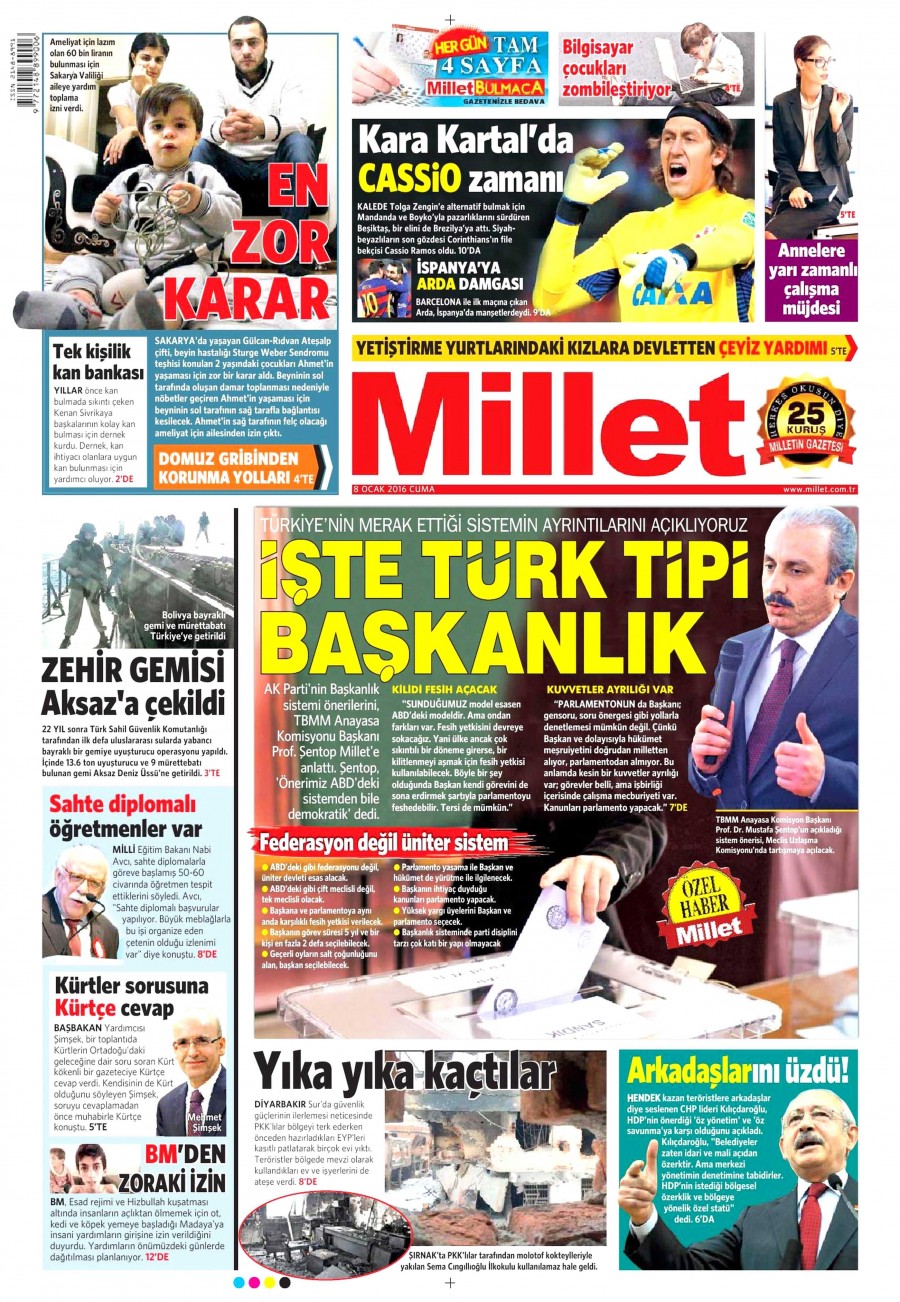 Bugün gazeteler ne yazdı? (8 Ocak 2016) - 647