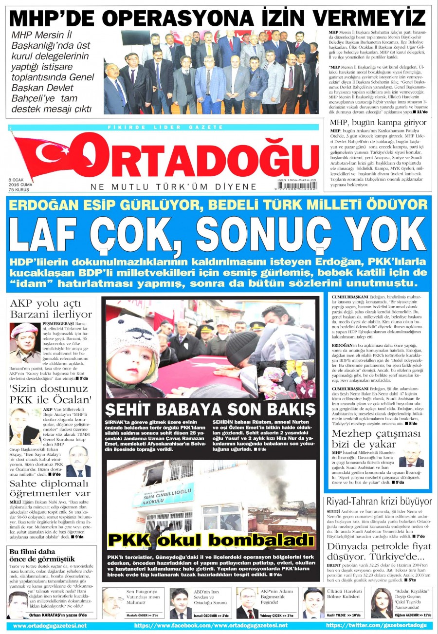 Bugün gazeteler ne yazdı? (8 Ocak 2016) - 829