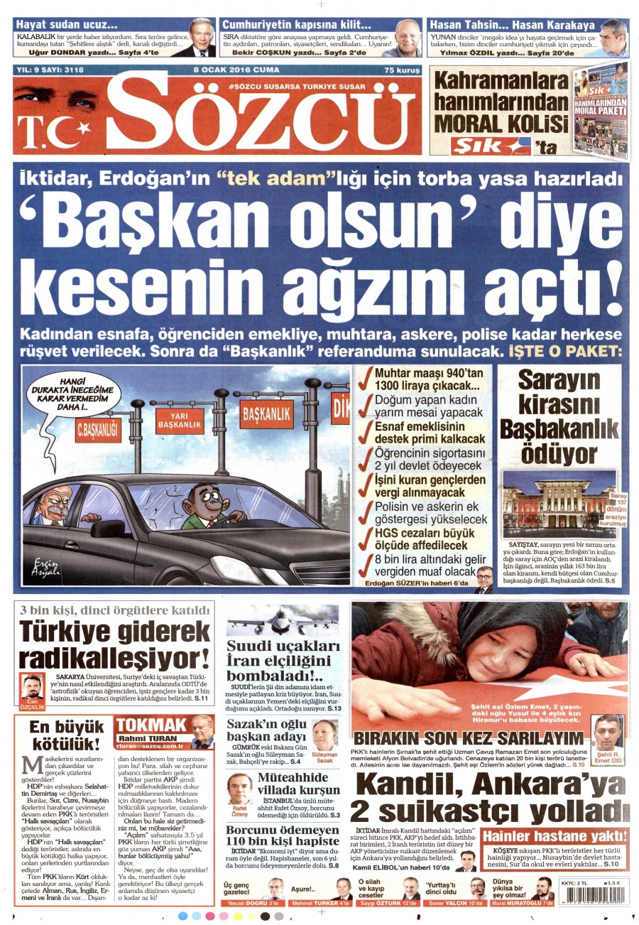 Bugün gazeteler ne yazdı? (8 Ocak 2016) - 667